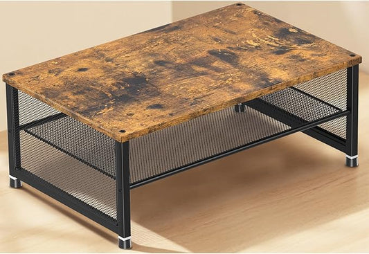 Desk Organizers and Accessories, 2-Tier Metal Computer Monitor Stand Riser, Desk Organizer for Monitor, Printer & Laptop Stand, Desktop Workspace Organizers for Office Supplies(Brown)