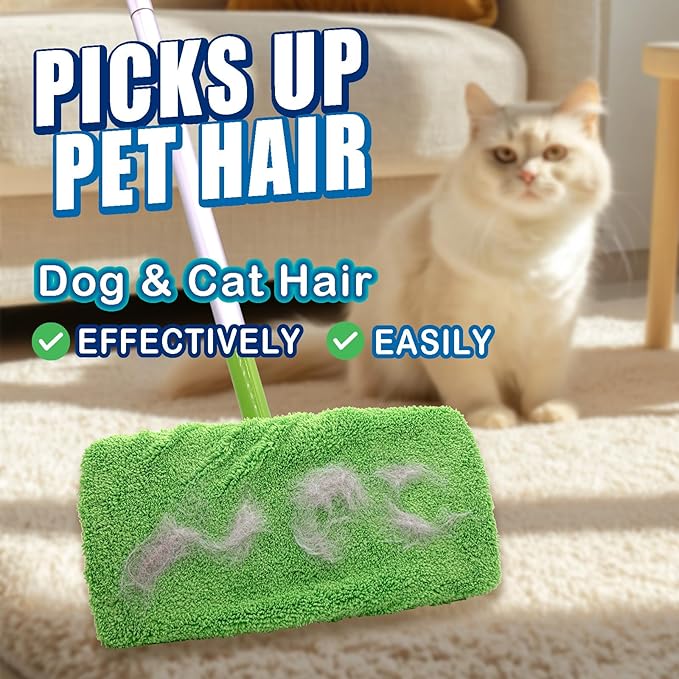 Reusable Mop Pads Compatible with Swiffer Sweeper Mop, Washable Wet Mop Pads Refills, Dry Sweeping Cloths, Microfiber Mops for Floor Cleaning -2 Pack