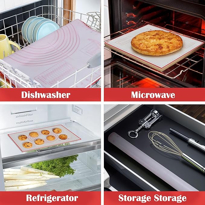 BlueBark 1 PCS - 24"L x 24"W Non-stick Silicone Baking Mat for Pastry & Dough, Sourdough Bread Making Tools, Kitchen Counter, Cooking Enthusiasts