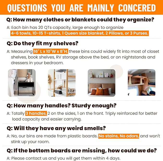 Criusia Closet Organizers Bins 4 Pack - Large Collapsible Shelf Organizer with Handles - Fabric Trapezoid Home Organization and Storage Baskets for Organizing Clothes Toy Blanket Towel Purse Hats