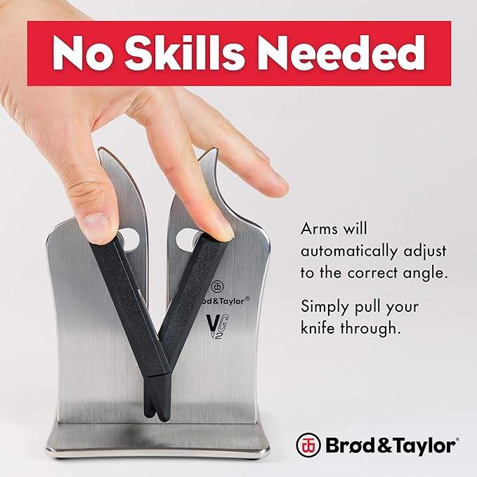 Brod & Taylor VG2 Professional Knife Sharpener | 3-Action Tungsten Carbide (Stainless Steel)