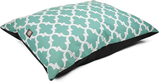 Majestic Pet Rectangle Medium Dog Bed Washable – Non Slip Comfy Pet Bed – Dog Crate Bed Super Value Pillow Dog Bed – Dog Kennel Bed for Sleeping - Dog Bed Medium Breed 35 x 28 Inch – Trellis Teal