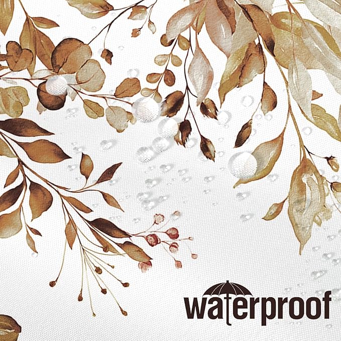 Extra Long Eucalyptus Shower Curtain 72 x 96 Inch, Brown Botanical Floor to Ceiling X-Long Shower Curtain, Watercolor Plant Leaves with Floral Decorative Bathroom Curtain with Hooks