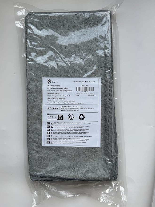 Gray Microfiber Cleaning Cloth 13"x13", Ultra Soft Absorbent Microfiber Cleaning Rags for Housekeeping Cleaning Supplies, Lint Free Reusable Cleaning Cloths for House Washable, Pack of 12