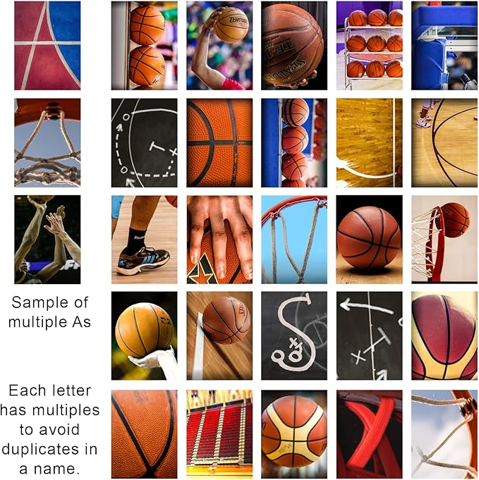 Personal-Prints BASKETBALL Personalized Décor or Gift for the Basketball Player, Coach, or League | Customized Basketball Name Wall Art Gift (6"x18" Stretched Canvas)