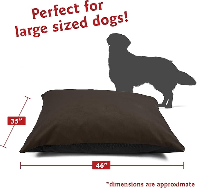 Majestic Pet Rectangular Dog Bed Washable, Non Slip, Comfy Super Value Pillow Bed for Large Breed Dogs 46 x 35 Inch Villa Storm