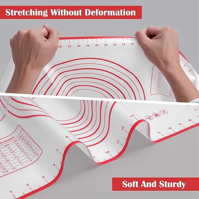 BlueBark 2 PCS - 24"L x 16"W Non-stick Silicone Baking Mat for Pastry & Dough, Sourdough Bread Making Tools, Kitchen Counter, Cooking Enthusiasts