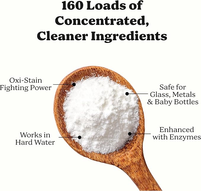 Pronounce Dishwasher Detergent - Cleaner Ingredients, Fragrance Free - Ultra Concentrated Dish Soap, Cuts Grease and Grime, Dishwasher Pods Alternative (Residue-Free). (160 Loads, Unscented)