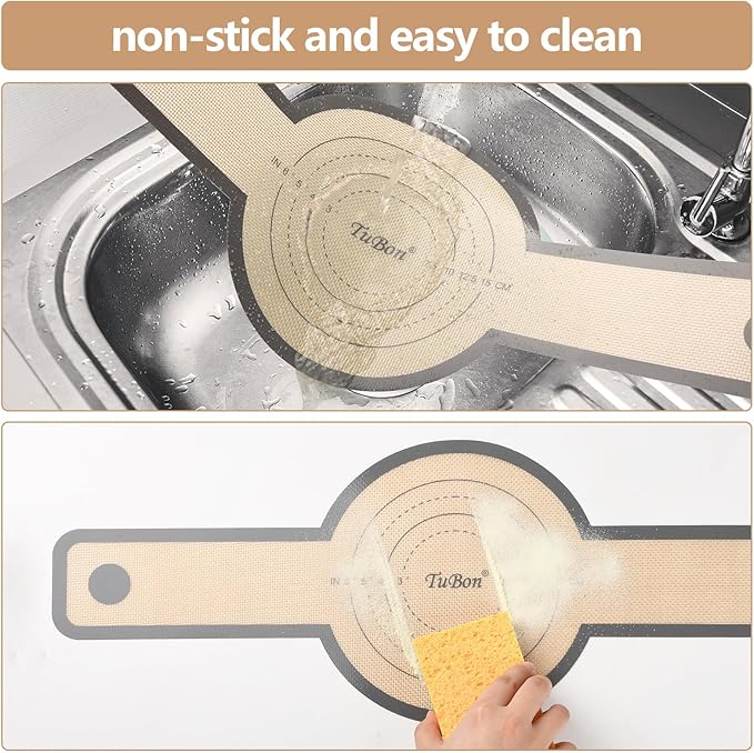 TuBon 8.3" Silicone Bread Sling for Dutch Oven - 1pcs Non Stick Reusable Baking Mat with Handles, Perfect for Sourdough Bread, Round Pizza, Artisan Loaf - Easy Clean, Odor Free, Heat Resistant