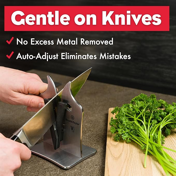 Brod & Taylor VG2 Professional Knife Sharpener | 3-Action Tungsten Carbide (Stainless Steel)