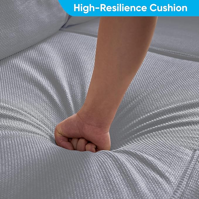 Mjkone 116'' Modular Sectional Sofa, 6-Seat Convertible U-Shaped/L-Shaped Deep Seat Couch with High Density Memory Foam Cushions, Ergonomic Backrests and 2 Movable Ottomans for Living Room, Light Gray