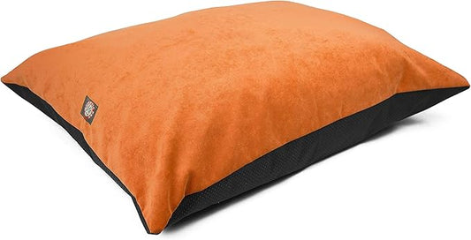 Majestic Pet Rectangle Medium Dog Bed Washable – Non Slip Comfy Pet Bed – Dog Crate Bed Super Value Pillow Dog Bed – Dog Kennel Bed for Sleeping - Dog Bed Medium Breed 35 x 28 Inch – Villa Orange