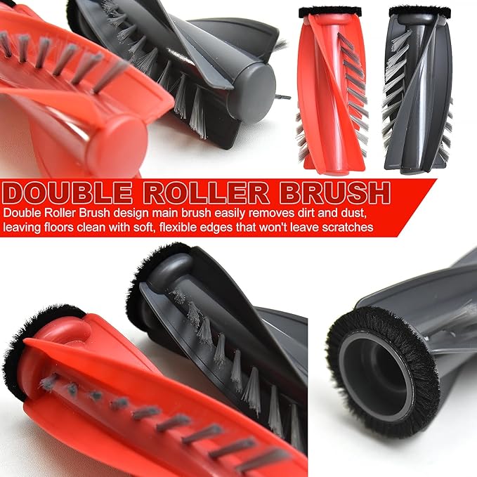 Accessories Replacement Parts Compatible with Roborock Saros 10R Robot Vacuum Cleaner, 4 Rubber Main Brush, 6 Filters, 6 Dust Bags, 8 Mop Pads, 6 Side Brushes