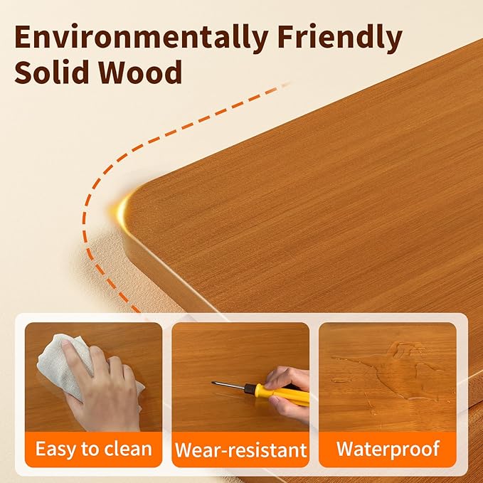 Wooden Monitor Stand Riser for Desk,Adjustable Height Monitor Shelf Riser with Phone Holder,Desk Storage Organizer Accessories,Wood Computer Screen Stands for Office,Home,Laptop,Printer,TV