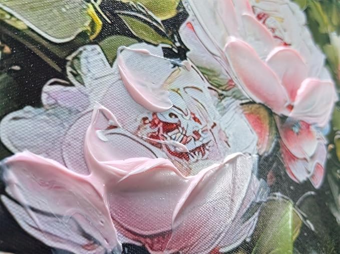 Ardemy Rose Canvas Wall Art for Living Room Floral Framed Pictures Wall Decor Extra Large Paintings Flower Textured Bedroom Artwork Dining Room Home Office Kitchen 40"x20"