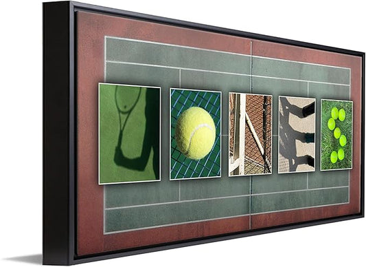 Personal-Prints TENNIS Personalized Décor or Gift for the Tennis Player, Coach, Tournament Champion, or Fan | Customized Tennis Name Wall Art Gift (16"x32" Float Framed Canvas)