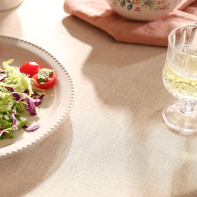 patdrea Designer Vintage Round Table Cloth,Anti-Wrinkle Leaves Pattern Green Tablecloth,Linen Table Cover Fall Decor for Kitchen Dining Christmas,Party,Thanksgiving,Diameter 55"-Cecilia D