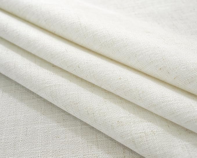 Textured Table cloth for Rectangle table, Heavy Duty Farmhouse Tablecloth Solid Cotton Linen Waterproof Wrinkle Free Burlap Tables Cover for Kitchen Dining,Party, Ivory 55''x120'',10-12 Seats