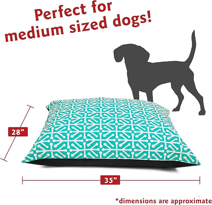 Majestic Pet Rectangle Medium Dog Bed Washable – Non Slip Comfy Pet Bed – Dog Crate Bed Super Value Pillow Dog Bed – Dog Kennel Bed for Sleeping - Dog Bed Medium Breed 35 x 28 Inch – Aruba Pacific