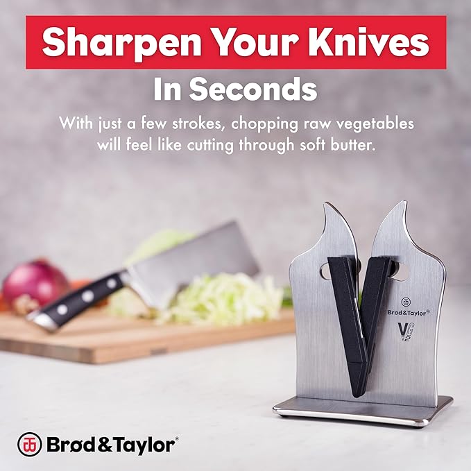 Brod & Taylor VG2 Professional Knife Sharpener | 3-Action Tungsten Carbide (Stainless Steel)