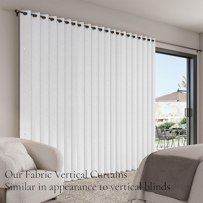 100% Blackout Memory Trained Pleated Curtains with Magnetic Closure, White 100% Blackout Curtain for Bedroom 84 inches Long, 1 Panel, W45 x L84, Greyish White