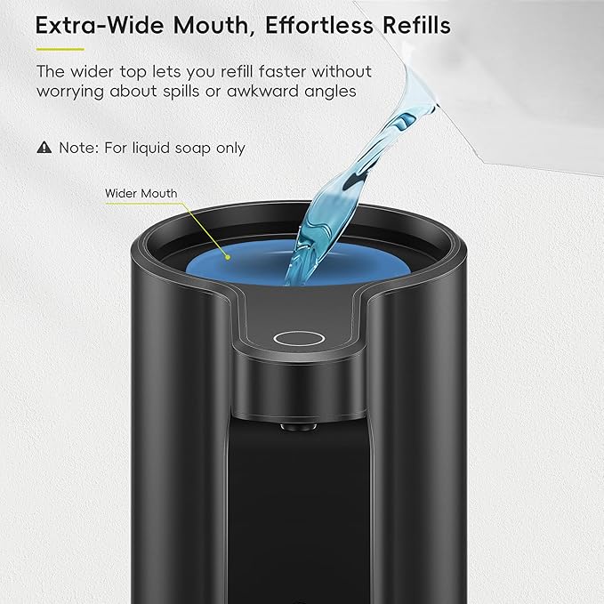 EKO Aroma Pro 13.5 fl oz Touchless Automatic Liquid Soap Dispenser, Rechargeable Hand & Dish Soap Dispenser for Bathroom and Kitchen Sink, Waterproof, Adjustable Volume Control (Matte Black)