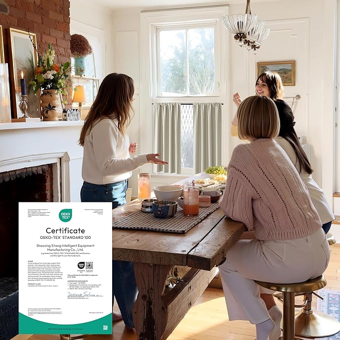 RYB HOME 100% Blackout Short Curtains for Small Window, Thermal Insulated Total Room Darkening Noise Reducing Curtains for Basement Bathroom Basement, 29 inches Wide by 45 inches Long, Natural