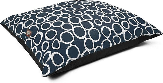 Majestic Pet Rectangle Large Dog Bed Washable – Non Slip Comfy Pet Bed – Dog Crate Bed Super Value Pillow Dog Bed – Dog Kennel Bed for Sleeping - Dog Bed Large Breed 46 x 35 Inch – Fusion Navy
