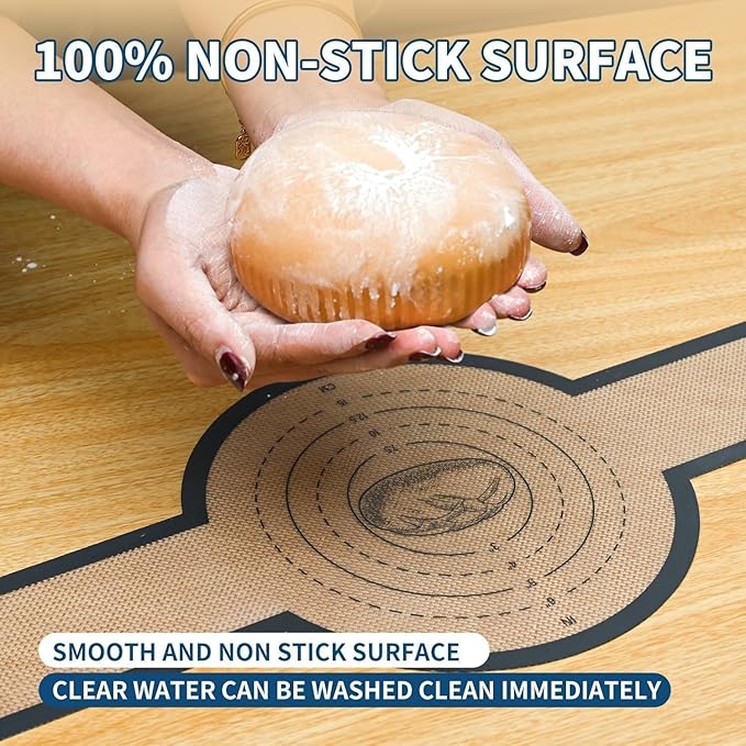 Silicone Bread Sling for Dutch Oven Liners Silicone Baking Mat Reusable Sourdough Bread Baking Supplies with Long Handle Bread Making Tools for Transfer Sourdough (1 Pc Gray Mat)