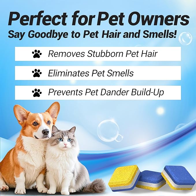 Washing Machine Cleaner Descaler 28 Pack - Designed for Front Loader Washer - Deep Cleaning Tablets For HE, Septic Safe Eco-Friendly Deodorizer, Clean Inside Drum & Laundry Tub Seal - 14 Month Supply