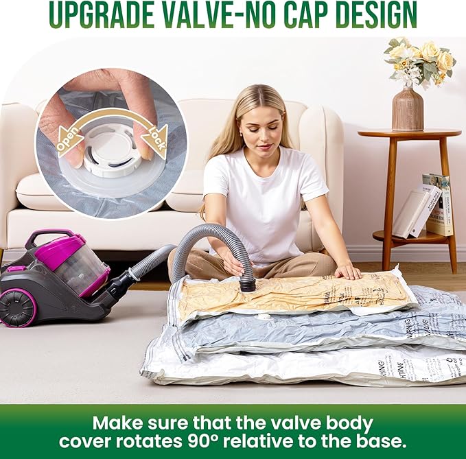 TAILI 6 Pack Vacuum Storage Bags, Jumbo Vacuum Seal Bags for Clothing (40x31 Inch), Space Saving for Bulky Bedding, Comforters and Blankets, Extra Large Closet Storage and Organization