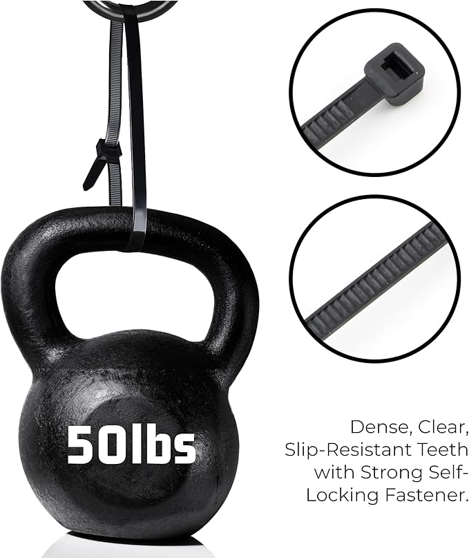 Bolt Dropper 11" Black Cable Ties, 1000 Pack, 50 lbs Tensile Strength - Heavy Duty Zip Ties, Self-Locking Premium Nylon Tie Wraps for Indoor and Outdoor Cable Management (Black)