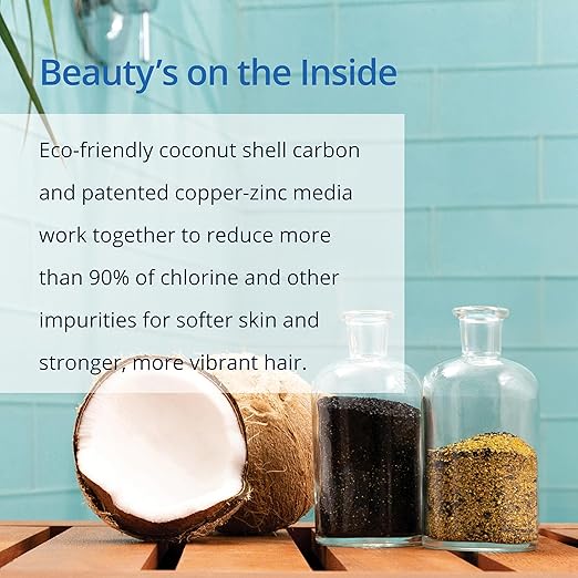 Aquasana Shower Filter | Dermatologist-recommended for softer, healthier skin & hair | Proven to reduce 90% of chlorine for 6 months | WaterSense Certified | Chrome wand shower head | AQ-4105CHR-E