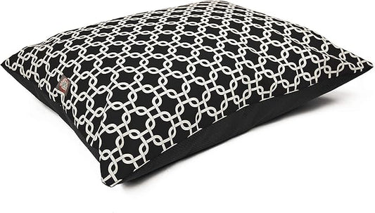 Majestic Pet Rectangle Large Dog Bed Washable – Non Slip Comfy Pet Bed – Dog Crate Bed Super Value Pillow Dog Bed – Dog Kennel Bed for Sleeping - Dog Bed Large Breed 46 x 35 Inch – Links Black