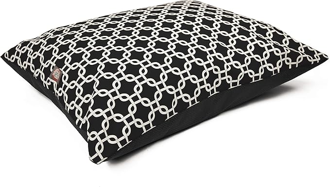 Majestic Pet Rectangle Medium Dog Bed Washable – Non Slip Comfy Pet Bed – Dog Crate Bed Super Value Pillow Dog Bed – Dog Kennel Bed for Sleeping - Dog Bed Medium Breed 35 x 28 Inch – Links Black