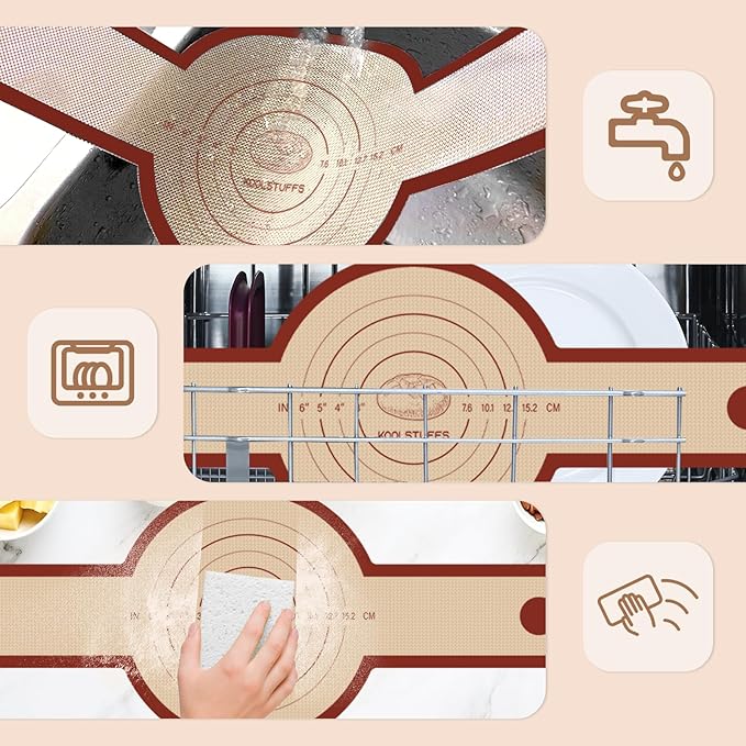 Silicone Bread Sling for Dutch Oven, 2 PCS Red Non-Stick & Reusable Bread Baking Mat with Extra Long Handles, Easy and Safe Sourdough Transfer, Dishwasher Safe Baker's Tools, Round and oval