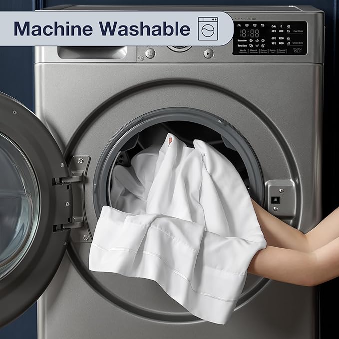 CASUAL LIVING Twin XL Sheets Set 3 Piece Cooling Sheets with 1 Pillowcase Soft Microfiber Hypoallergenic Washable Bed Set Deep Pocket Lightweight Bedding for College Dorm Essentials, Twin XL, White