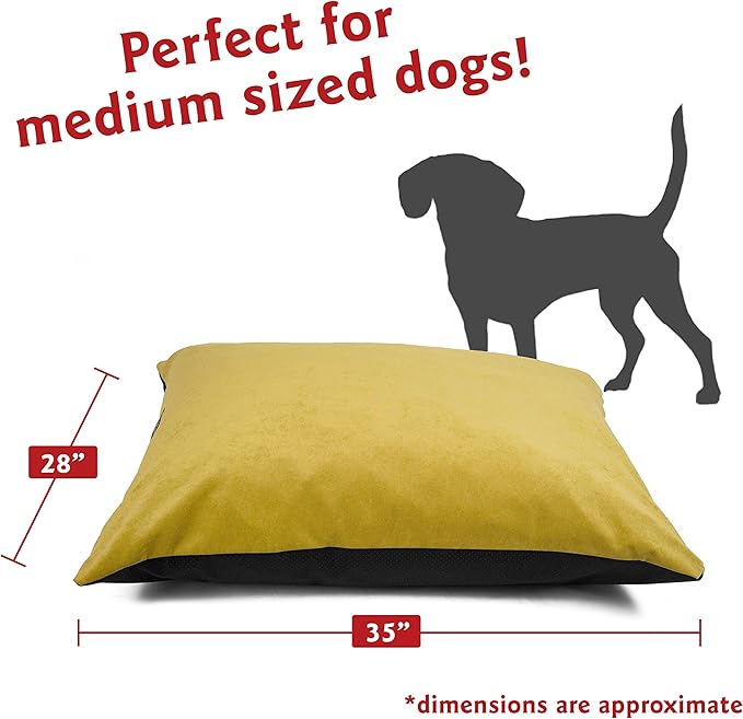 Majestic Pet Rectangle Medium Dog Bed Washable – Non Slip Comfy Pet Bed – Dog Crate Bed Super Value Pillow Dog Bed – Dog Kennel Bed for Sleeping - Dog Bed Medium Breed 35 x 28 Inch – Villa Apple