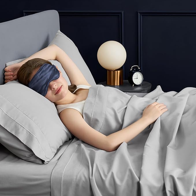 CASUAL LIVING Full Sheets Set 4 Piece Cooling Sheets with 2 Pillowcases Soft Microfiber Hypoallergenic Washable Bed Set Deep Pocket Lightweight Bedding Elasticized for Bedroom, Full, Grey