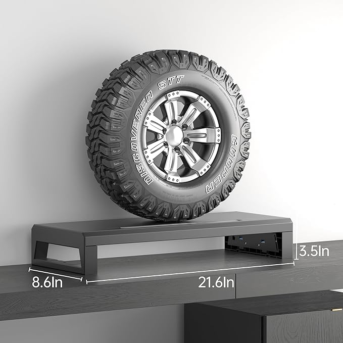 Computer monitor stand Laptop Desk Shelf & Monitor Riser ，21.6 inches long desk riser Monitors/PC/Laptop/Computer Space Saver Organizer ，Heavy Duty Gift Gaming Studio Office(Basic Version, 550mm)