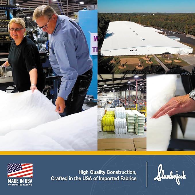 Slumberjack Duvet Insert Twin - Premium Peached Breathable Fabric, Soft & Cozy, Made in USA, Hypoallergenic, Box-Quilt Construction, Machine Washable, Corner Loops