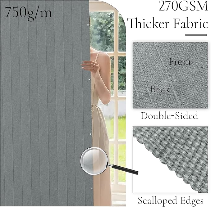 1 Panel Room Divider Privacy Curtains for Sliding Glass Door Bedroom Pinch Pleated Drapery, 1 Panel, W52 x L90, Grey