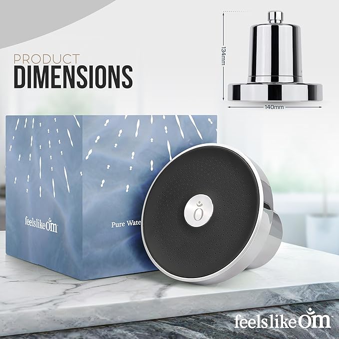 Filtered Shower Head with Water Softener - Shower Filters to Remove Toxic Chemicals & 98% of Chlorine - High Pressure Filter for Hard Water - Tested Shower Filter for Hair and Skin