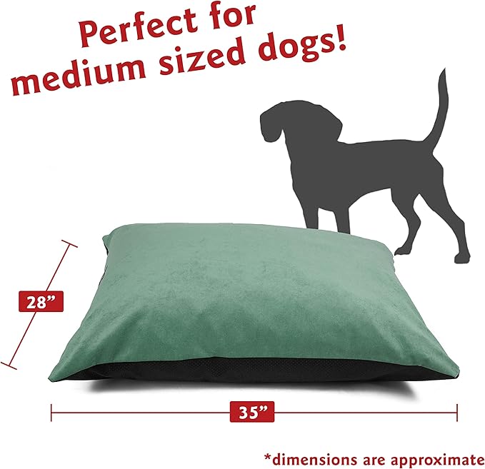 Majestic Pet Rectangle Medium Dog Bed Washable – Non Slip Comfy Pet Bed – Dog Crate Bed Super Value Pillow Dog Bed – Dog Kennel Bed for Sleeping - Dog Bed Medium Breed 35 x 28 Inch – Villa Azure