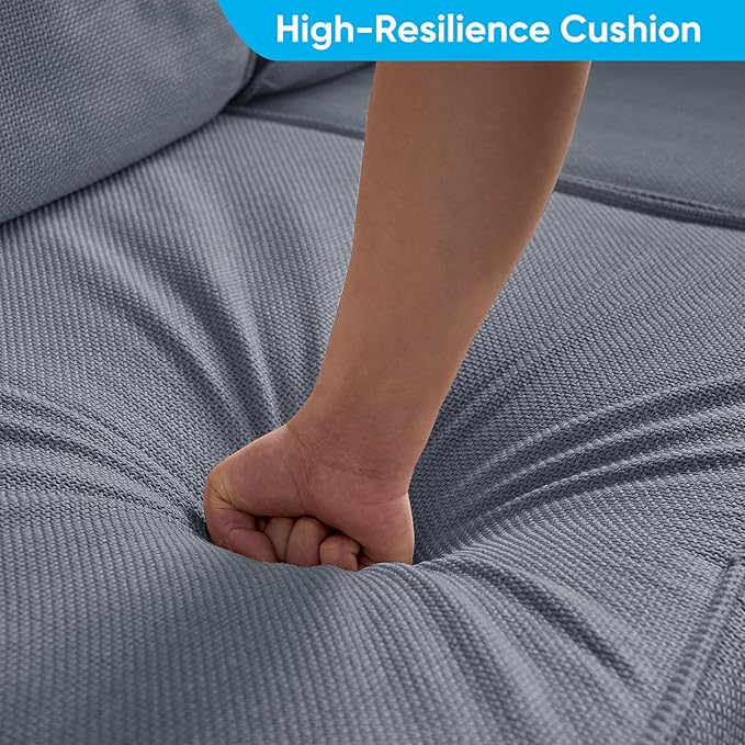 Mjkone 116'' Modular Sectional Sofa, 6-Seat Convertible U-Shaped/L-Shaped Deep Seat Couch with High Density Memory Foam Cushions, Ergonomic Backrests and 2 Movable Ottomans for Living Room, Dark Gray