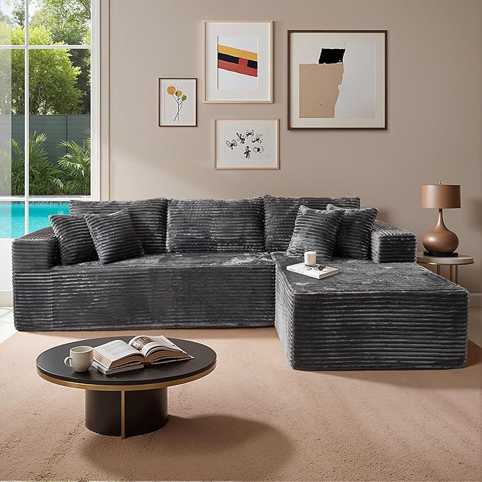 108" Modular Sectional Sofa, Cloud Sectional Couch with Deep Seat, Modern Modular L-Shape Sofa Couch with Chaise,Upholstered Couches for Living Room Bedroom