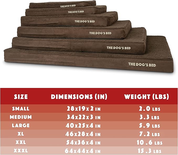 The Dog’s Bed Orthopedic Memory Foam Dog Bed, Small Brown Plush, Pain Relief for Arthritis, Hip & Elbow Dysplasia, Post Surgery, Lameness, Supportive, Calming, Waterproof Washable Cover