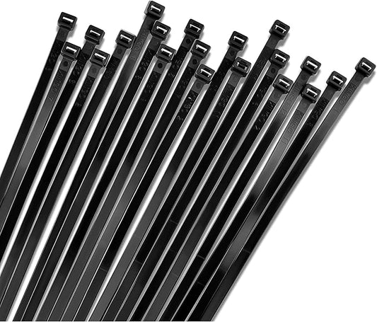 Bolt Dropper 11" Black Cable Ties, 1000 Pack, 50 lbs Tensile Strength - Heavy Duty Zip Ties, Self-Locking Premium Nylon Tie Wraps for Indoor and Outdoor Cable Management (Black)