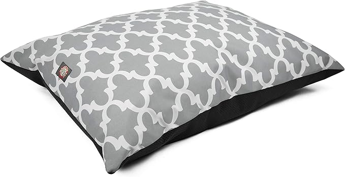 Majestic Pet Rectangle Medium Dog Bed Washable – Non Slip Comfy Pet Bed – Dog Crate Bed Super Value Pillow Dog Bed – Dog Kennel Bed for Sleeping - Dog Bed Medium Breed 35 x 28 Inch – Trellis Gray