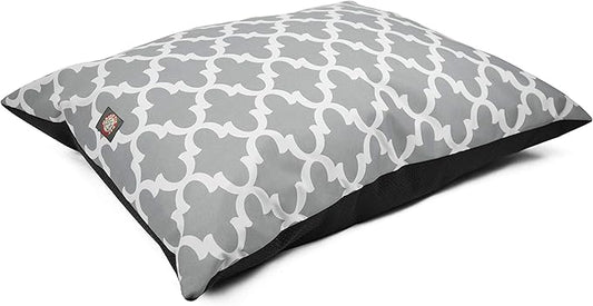 Majestic Pet Rectangle Medium Dog Bed Washable – Non Slip Comfy Pet Bed – Dog Crate Bed Super Value Pillow Dog Bed – Dog Kennel Bed for Sleeping - Dog Bed Medium Breed 35 x 28 Inch – Trellis Gray